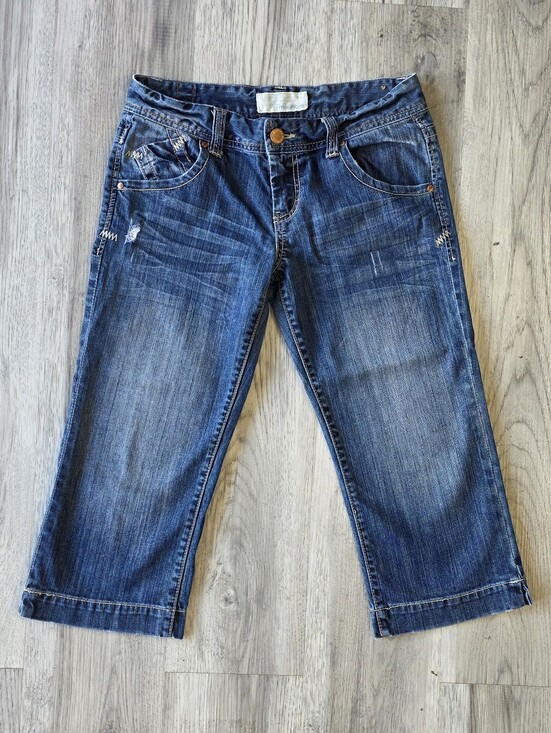 Maurices Pants - Maurices Dark Blue Distressed Cropped Jeans